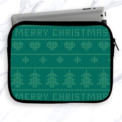 Beautiful Knitted Christmas Pattern Green Apple Ipad 2/3/4 Zipper Cases by Vaneshart