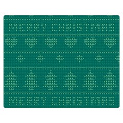 Beautiful Knitted Christmas Pattern Green Double Sided Flano Blanket (medium)  by Vaneshart