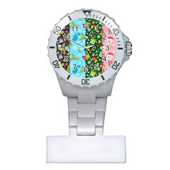 Flat Design Christmas Pattern Collection Plastic Nurses Watch by Vaneshart