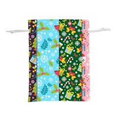 Flat Design Christmas Pattern Collection Lightweight Drawstring Pouch (l)