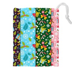 Flat Design Christmas Pattern Collection Drawstring Pouch (4xl) by Vaneshart