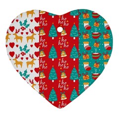 Funny Christmas Pattern Hohoho Ornament (heart) by Vaneshart