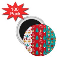 Funny Christmas Pattern Hohoho 1 75  Magnets (100 Pack)  by Vaneshart