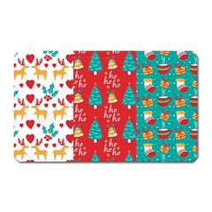 Funny Christmas Pattern Hohoho Magnet (rectangular) by Vaneshart