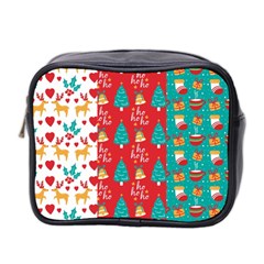 Funny Christmas Pattern Hohoho Mini Toiletries Bag (two Sides) by Vaneshart