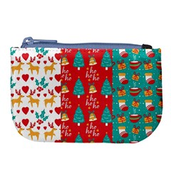 Funny Christmas Pattern Hohoho Large Coin Purse by Vaneshart