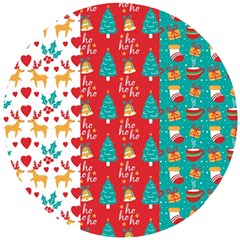 Funny Christmas Pattern Hohoho Wooden Puzzle Round