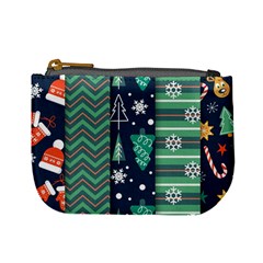 Flat Design Christmas Pattern Set Mini Coin Purse