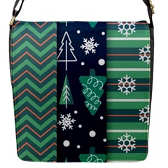 Flat Design Christmas Pattern Set Flap Closure Messenger Bag (s) by Vaneshart