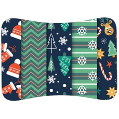 Flat Design Christmas Pattern Set Velour Seat Head Rest Cushion