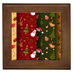 Hand Drawn Christmas Pattern Collection Framed Tile by Vaneshart