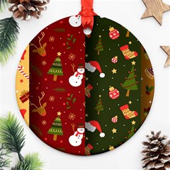 Hand Drawn Christmas Pattern Collection Ornament (Round)