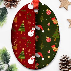 Hand Drawn Christmas Pattern Collection Ornament (Oval)