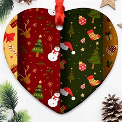 Hand Drawn Christmas Pattern Collection Ornament (Heart)