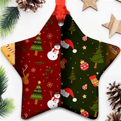 Hand Drawn Christmas Pattern Collection Ornament (Star)