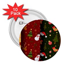 Hand Drawn Christmas Pattern Collection 2.25  Buttons (10 pack) 