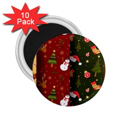 Hand Drawn Christmas Pattern Collection 2.25  Magnets (10 pack) 