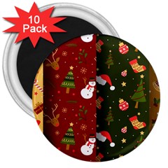 Hand Drawn Christmas Pattern Collection 3  Magnets (10 pack) 