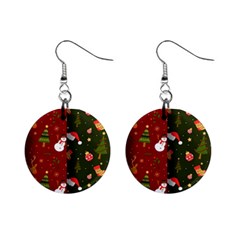 Hand Drawn Christmas Pattern Collection Mini Button Earrings