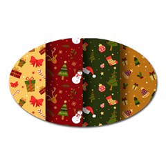 Hand Drawn Christmas Pattern Collection Oval Magnet