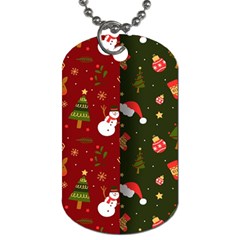 Hand Drawn Christmas Pattern Collection Dog Tag (One Side)