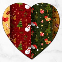 Hand Drawn Christmas Pattern Collection Jigsaw Puzzle (Heart)