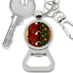 Hand Drawn Christmas Pattern Collection Bottle Opener Key Chain