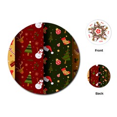 Hand Drawn Christmas Pattern Collection Playing Cards Single Design (Round)