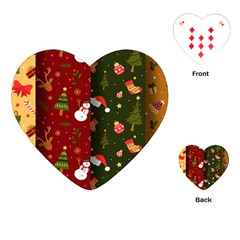 Hand Drawn Christmas Pattern Collection Playing Cards Single Design (Heart)