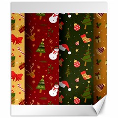 Hand Drawn Christmas Pattern Collection Canvas 8  x 10 