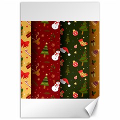 Hand Drawn Christmas Pattern Collection Canvas 12  x 18 