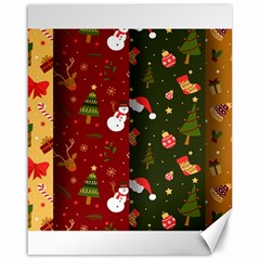 Hand Drawn Christmas Pattern Collection Canvas 16  x 20 