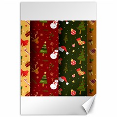 Hand Drawn Christmas Pattern Collection Canvas 24  x 36 