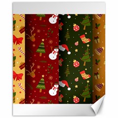 Hand Drawn Christmas Pattern Collection Canvas 11  x 14 