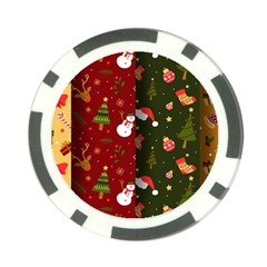 Hand Drawn Christmas Pattern Collection Poker Chip Card Guard