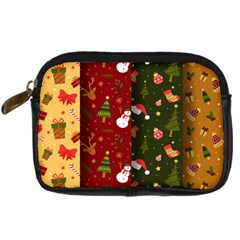 Hand Drawn Christmas Pattern Collection Digital Camera Leather Case