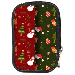 Hand Drawn Christmas Pattern Collection Compact Camera Leather Case