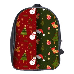 Hand Drawn Christmas Pattern Collection School Bag (Large)