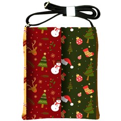 Hand Drawn Christmas Pattern Collection Shoulder Sling Bag