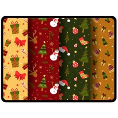 Hand Drawn Christmas Pattern Collection Fleece Blanket (Large) 