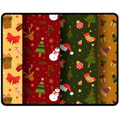 Hand Drawn Christmas Pattern Collection Fleece Blanket (Medium) 