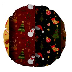 Hand Drawn Christmas Pattern Collection Large 18  Premium Round Cushions