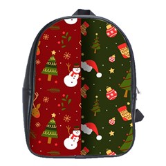 Hand Drawn Christmas Pattern Collection School Bag (XL)