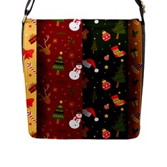 Hand Drawn Christmas Pattern Collection Flap Closure Messenger Bag (l) by Vaneshart