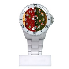 Hand Drawn Christmas Pattern Collection Plastic Nurses Watch