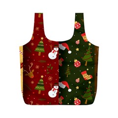 Hand Drawn Christmas Pattern Collection Full Print Recycle Bag (M)