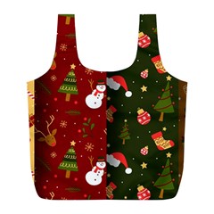 Hand Drawn Christmas Pattern Collection Full Print Recycle Bag (L)