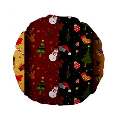 Hand Drawn Christmas Pattern Collection Standard 15  Premium Flano Round Cushions