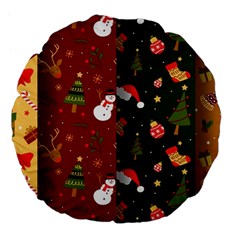 Hand Drawn Christmas Pattern Collection Large 18  Premium Flano Round Cushions