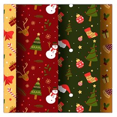 Hand Drawn Christmas Pattern Collection Large Satin Scarf (Square)